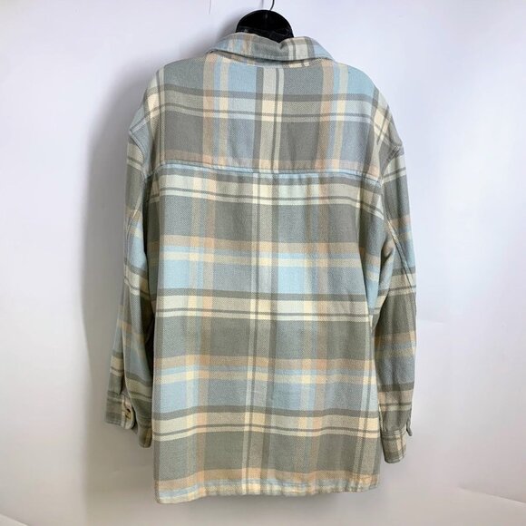 American Eagle Outfitters Plaid Button Down Shirt - Gray and Blue - Picture 2 of 12